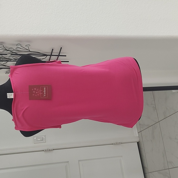 2 for 1 New Fuchsia Sleeveless Cutout Front Top Olive Green Smocked Babydoll XL - Picture 3 of 12